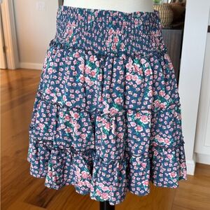 American Eagle High waisted floral blue and pink skirt Medium
